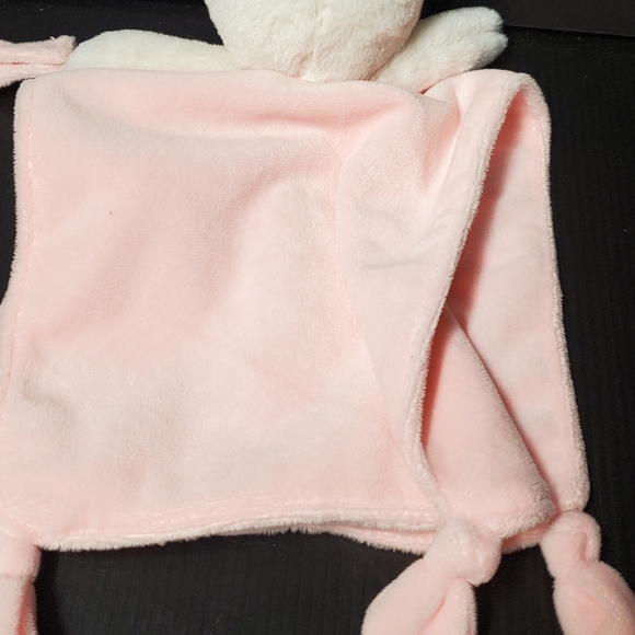 Carters OS White Lamb Pink Security Blanket Rattle Pacifier Holder Knotted Sheep - Picture 7 of 7